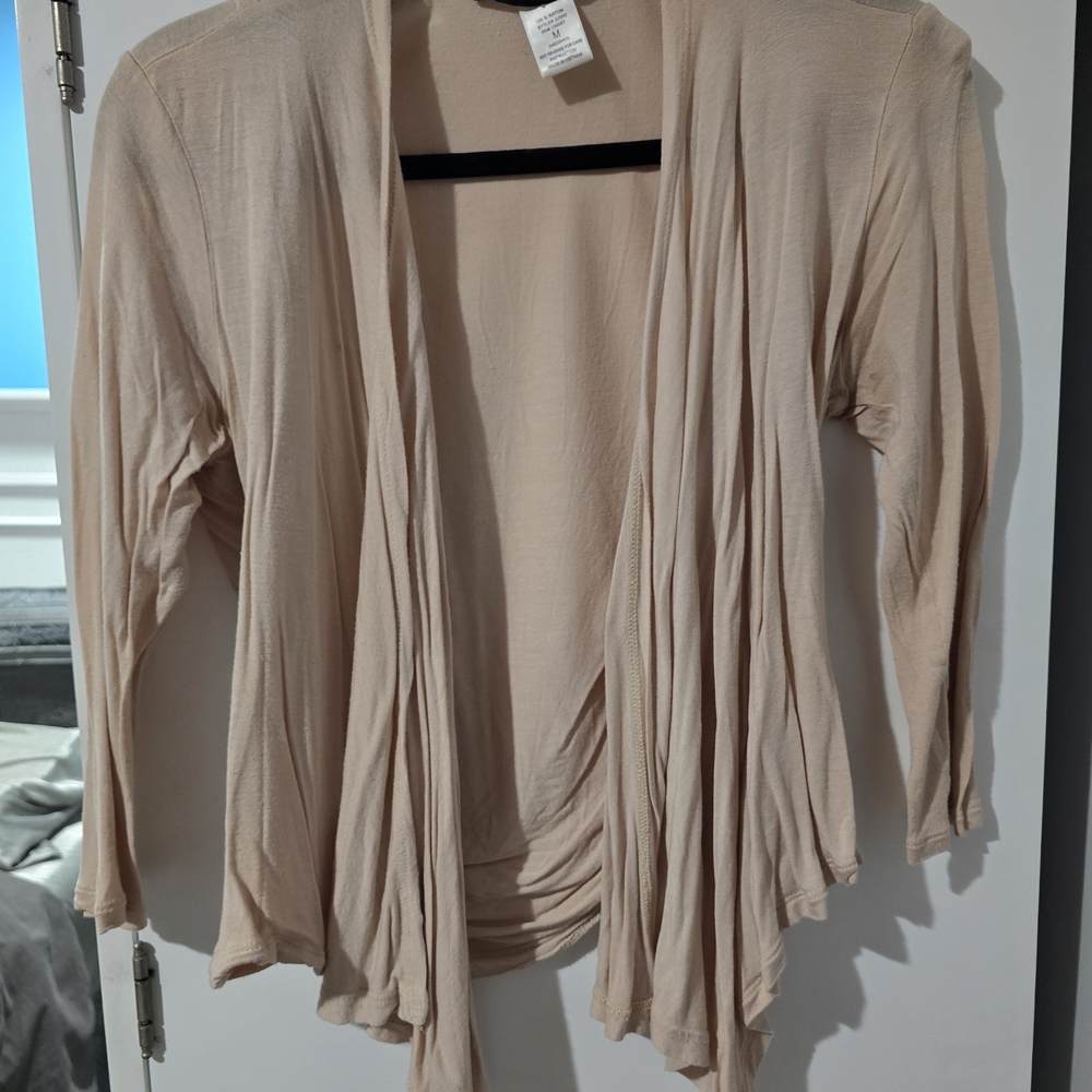 Love J Cream Open Front Cardigan